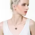 TOUPOP Sterling Silver Rose Heart Locket Necklace Gift Always In My Heart-0-2