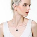 TOUPOP Sterling Silver Rose Heart Locket Necklace Gift Always In My Heart-0-2