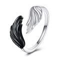 wholesale 925 Sterling Silver Black And White Angel Wings Rings Wholesale For Women And Girls-0-0