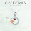 TOUPOP Sterling Silver & Crystal July Birth Flower Infinity Necklace-0-4