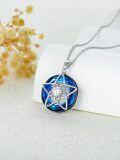 TOUPOP Sterling Silver Crystal Pentagram Star Necklace Gift For Women-0-4