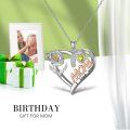 TOUPOP Sterling Silver Mom Birthflower Necklace For Women-0-3