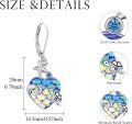 wholesale 925 Sterling Silver Heart-Shaped Mermaid Scale Turtle Drop Earrings for Women and Girls-0-6