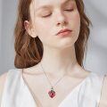 TOUPOP Sterling Silver & Stone Red Cardinal Pendant Necklace-0-1