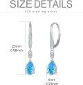wholesale 925 Sterling Silver Blue Austrian Crystal Pear Drop Leverback Earrings for Women's Gifts-0-11