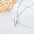 wholesale 925 Sterling Silver Flower Shape Cubic Zirconia Twist Pendant Necklace for Women-0-1
