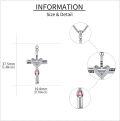 wholesale 925 Sterling Silver Heart-Shaped Baseball Charm Cross Pendant Necklace with Red Crucifix and Saint Benedict Medal-0-2