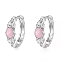 wholesale 925 Sterling Silver Blue Larimar Huggie Hoop Earrings Wholesale with Intricate Design-0-5