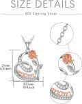 wholesale 925 Sterling Silver Mom Rose Heart Pendant Necklace Rose Gold Plated Cz Crystal-0-4