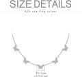 wholesale 925 Sterling Silver Cubic Zirconia Butterfly Choker Necklace - 16-18 Inch Adjustable Chain, Hypoallergenic, Gift Box-0-5