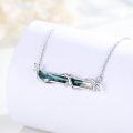 wholesale 925 Sterling Silver Turquoise Malachite Gold Sand Horizontal Bar Necklace for Women, Elegant Clavicle Chain, 18+2 Extender, Gift Ready-0-1