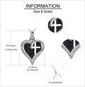 wholesale 925 Sterling Silver Black Drusy Cross Heart Tear Drop Pendant with Funnel and Chain - Memorial Keepsake Jewelry for Ashes-0-3