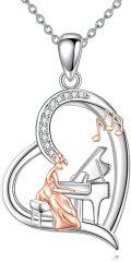 wholesale 925 Sterling Silver S925 Piano Dancer Necklace s for Women Christmas Gift-0-0