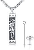wholesale  Floral Engraved Keepsake Jewelry Cremation Urn Pendant with Funnel and Spoon Set -0-0