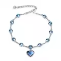 TOUPOP Sterling Silver Sapphire Crystal Bracelet Women Birthday Christmas Gifts-0-0