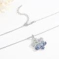 wholesale 925 Sterling Silver Blue Crystal Snowflake Pendant Necklace for Women-0-1