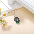 wholesale 925 Sterling Silver Purple Moss Agate Floral Pendant Necklaces for Women-0-1