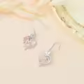 TOUPOP Sterling Silver Rose Heart Butterfly Initial M Letter Drop Dangle Earrings-0-3