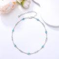 wholesale 925 Sterling Silver Turquoise Heart Beaded Ankle Anklet for Women-0-3
