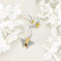 wholesale 925 Sterling Silver Gold Plated Honeybee Leverback Dangle Drop Earrings for Women-0-3