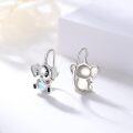 wholesale 925 Sterling Silver Elephant Heart Studs for Kids and Teens - Animal Themed Earings with Blue Stone Accents-0-1