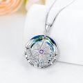 wholesale 925 Sterling Silver Birthstone Compass Necklace Celtic Knot Jewelry Gift-0-3