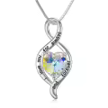 TOUPOP Sterling Silver Crystal Infinity Love Heart Pendant Necklace-0-0