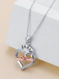 wholesale 925 Sterling Silver 2025 Graduation Heart Pendant Necklace with Diploma and Cap Charm for Women Daughter Granddaughter Friend Gifts-0-4