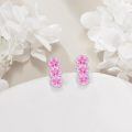 wholesale 925 Sterling Silver Pink Enamel Floral Stud Earrings - Cherry Blossom Jewelry for Women-0-2