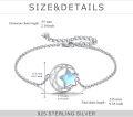 wholesale 925 Sterling Silver Star & Moon Stone Charm Bracelet for Women Girls Birthdays Gift Jewelry Accessories-0-3