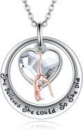 wholesale 925 Sterling Silver Heart Gymnast Pendant Necklace Gift for Sports Lover-0-0