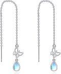 wholesale 925 Sterling Silver Daisy Flower Moonstone Drop Earrings-0-15