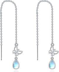 wholesale 925 Sterling Silver Daisy Flower Moonstone Drop Earrings-Butterfly