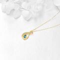 wholesale 14k Gold Infinity Necklace With Blue Opal And Lab Diamond Accents-0-4