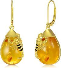 wholesale 925 Sterling Silver Scorpion Leverback Earrings with Amber Pendant  for Women-scorpion