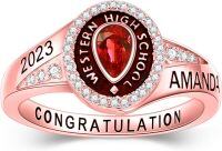 wholesale 925 Sterling Silver 2023 Western High School Graduation Ring-Rose Gold-a3-White Gold-a1-Yellow Gold-a2