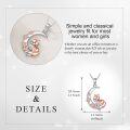 wholesale 925 Sterling Silver 925 Crescent Moon & Floral Fox Pendant Necklace Gift for Women-0-5