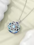 TOUPOP Sterling Silver Crystal Celtic Knot Necklace For Women-0-2