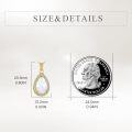 wholesale 14K Gold White Opal Teardrop Pendant Necklace with Cubic Zirconia Accents for Women - Elegant s-0-1