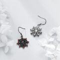 wholesale 925 Sterling Silver Gothic Red Crystal Spider Web Drop Earrings for Women-0-4