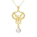 wholesale 14K Gold Red Garnet Phoenix Pendant Necklace Wholesale - Symbolic s for Her-0-0