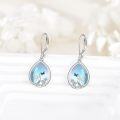 wholesale 925 Sterling Silver Teardrop Moonstone Rabbit Flower Drop Earrings-0-2
