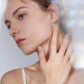 wholesale 925 Sterling Silver Natural Turquoise Oval Leverback Drop Dangle Earrings for Women-0-5