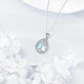 wholesale 925 Sterling Silver Blue Agate Tree of Life Pendant Necklace for Women-0-1