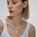 wholesale 925 Sterling Silver Angel Wings Rose Pendant Necklace With Delicate Chain Design-0-1