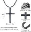 wholesale  Black Plated Mens Cross Pendant Chain Necklace  for Him-0-2