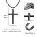 wholesale Copper Cross Pendant Necklace Black Gold Plated Star Engraved Curb Chain For Men-0-2
