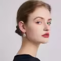 wholesale 925 Sterling Silver Blue Crystal Cow Moon Stud Earrings for Women Girls-0-3