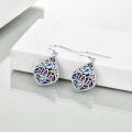 wholesale 925 Sterling Silver Blue Mother Of Pearl Lotus Earrings-0-3
