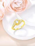 wholesale 14K Gold Plated 925 Sterling Silver 5mm Round Cubic Zirconia Women s Rings-0-5